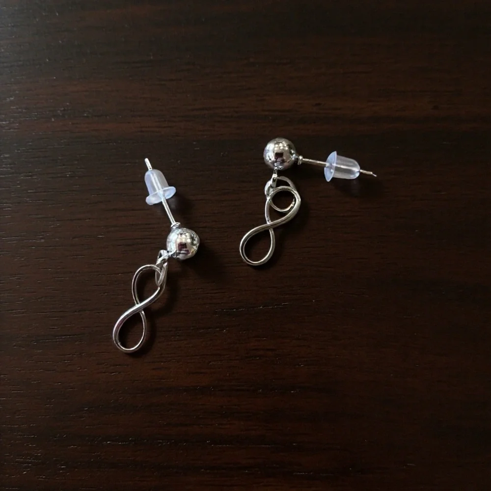 Vintage Dainty and Delicate Infinity Symbol Necklace and Earring Set